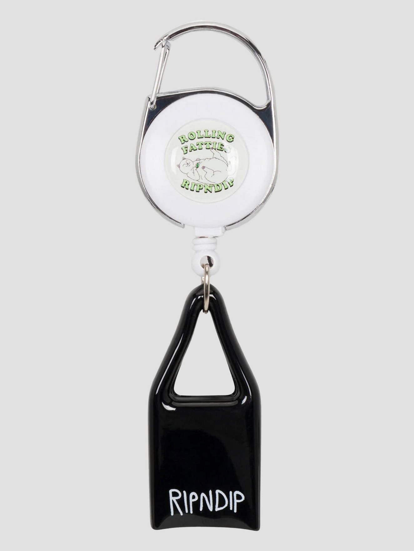 Rolling Fatties Lighter Leash Keychain Silver/Black