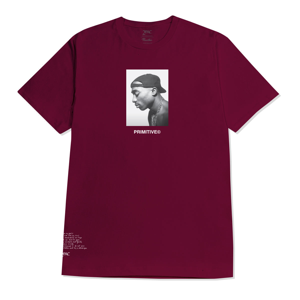X Tupac No Changes Tee Burgundy