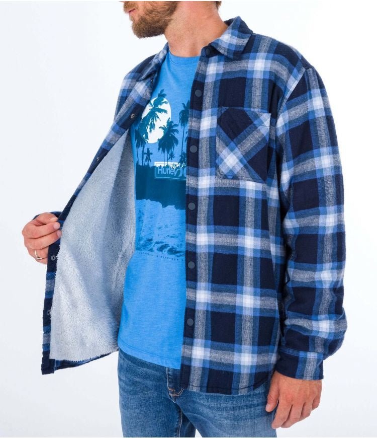 Portland Sherpa Lined Flannel Blue