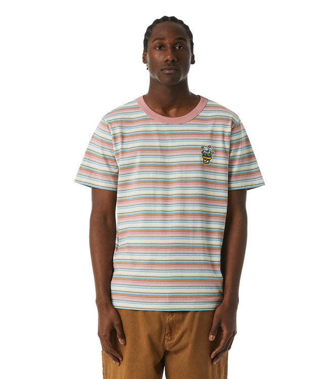 Pot Head Striped Knit Top Cream