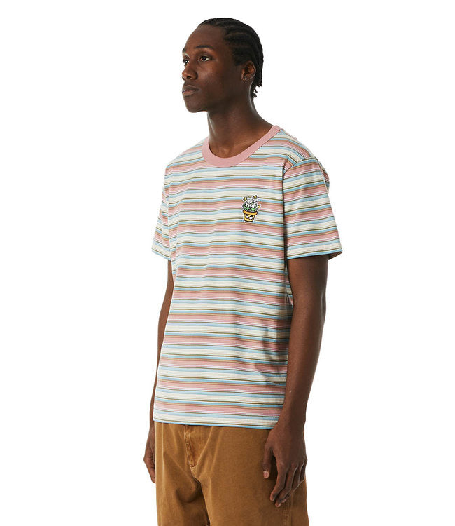 Pot Head Striped Knit Top Cream