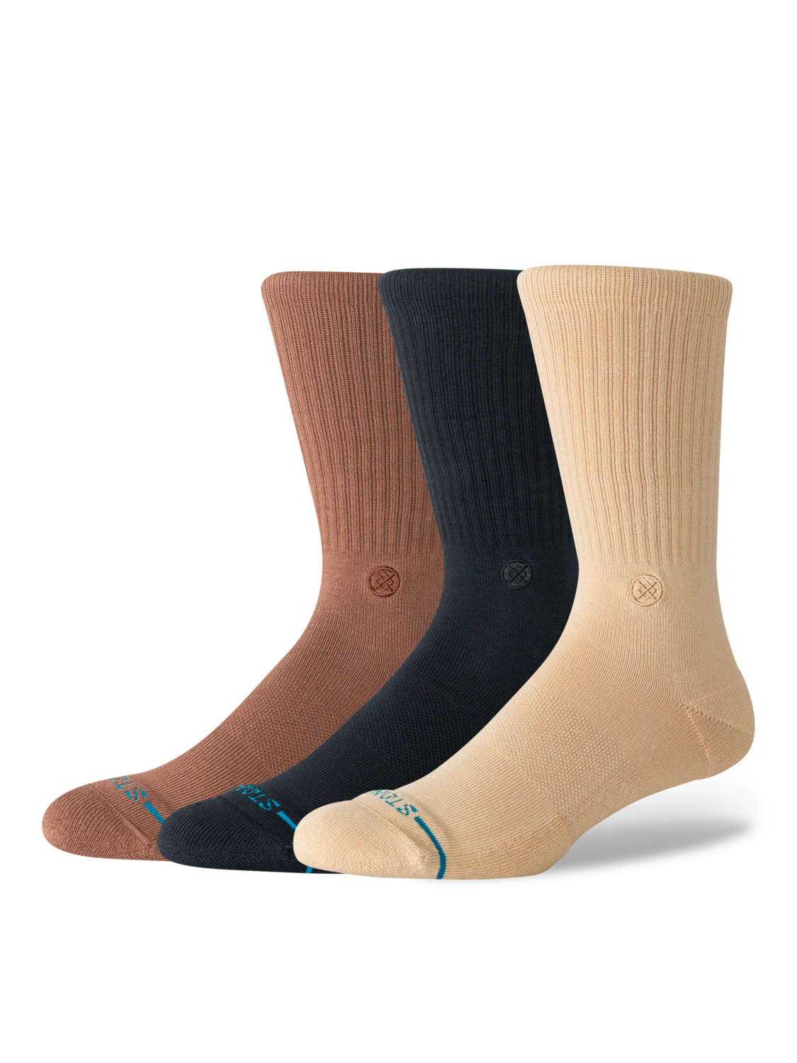 Stance Icon 3 Pack Socks Tan