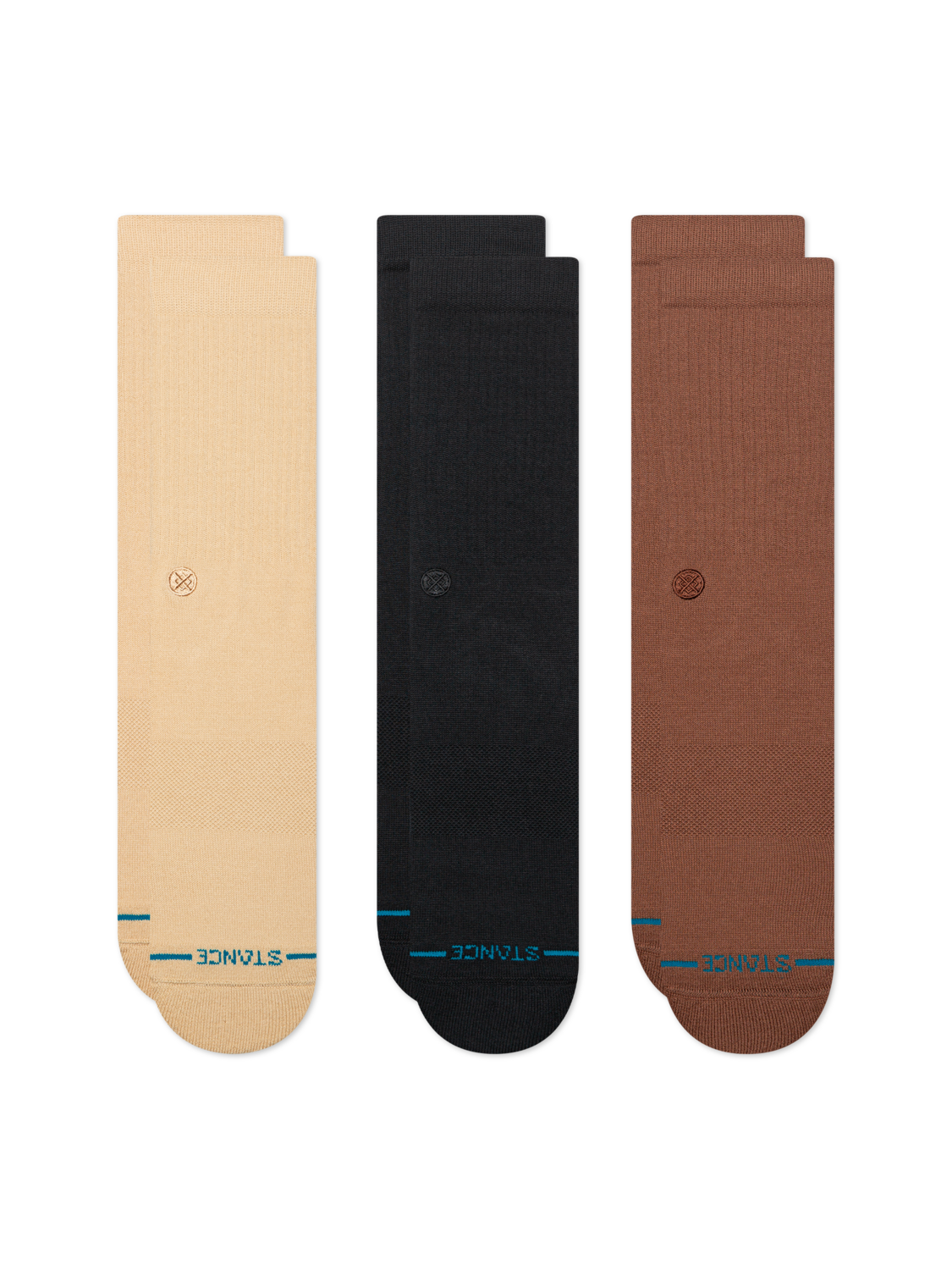 Stance Icon 3 Pack Socks Tan
