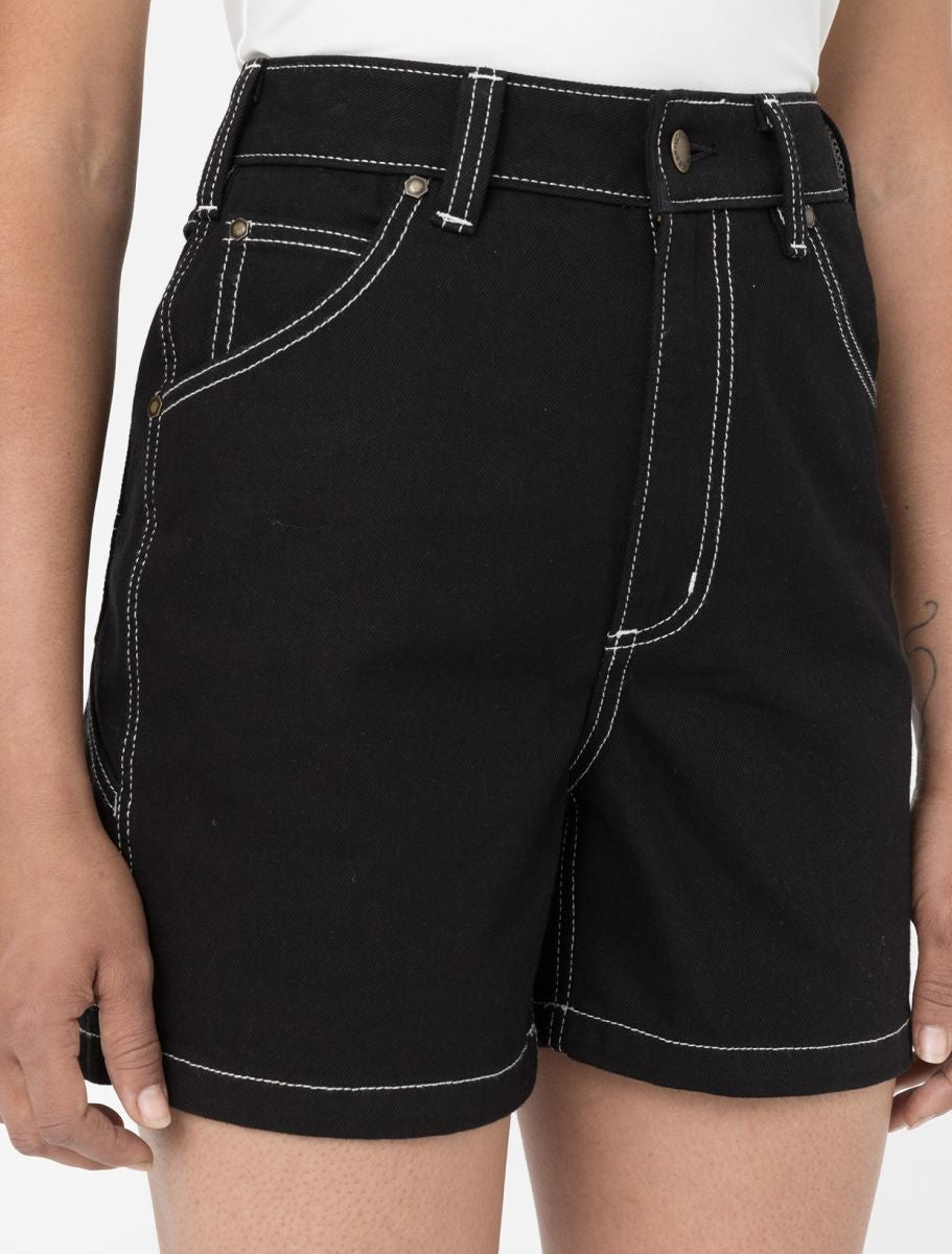 Womens Denim Short Rinsed Black