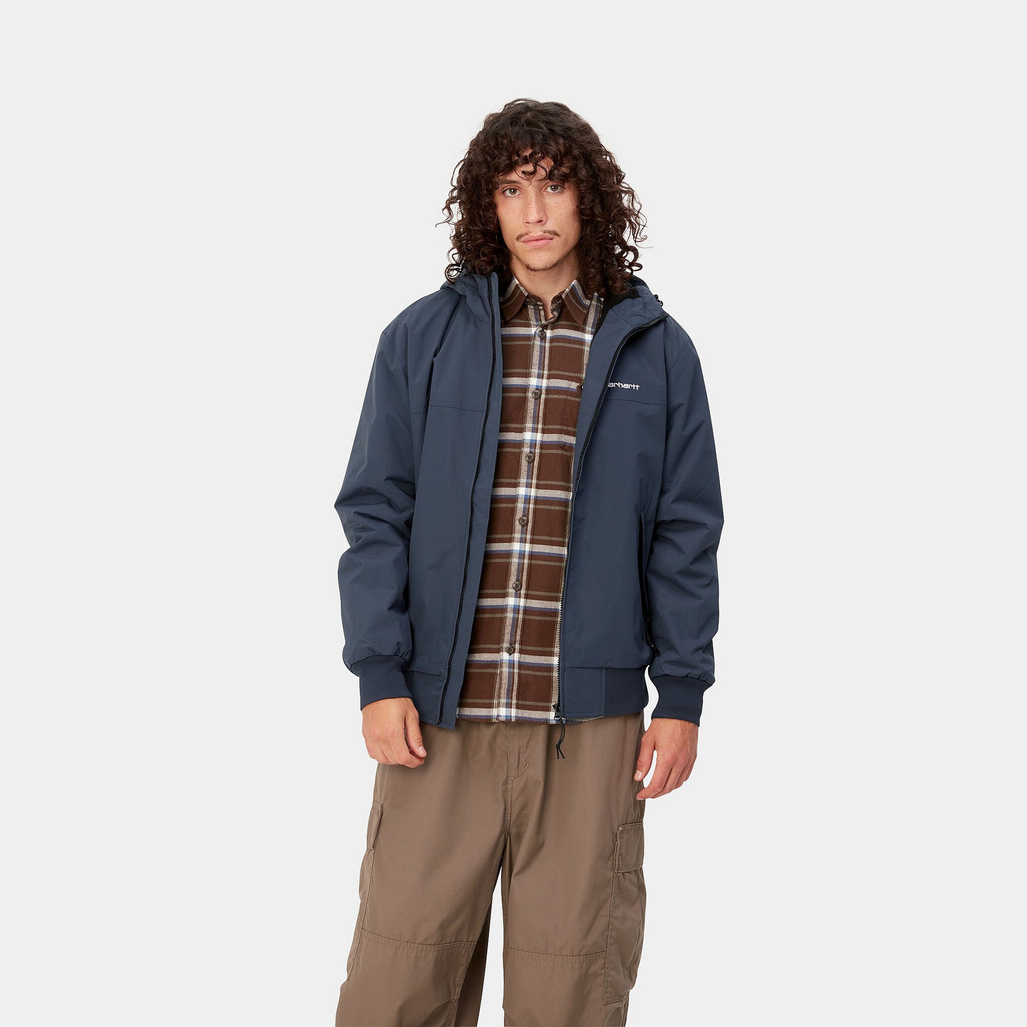 Hooded Sail Jacket Blue/White