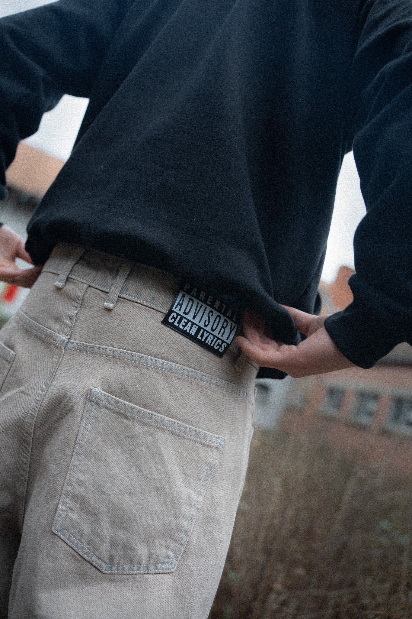 Special Beige Up Loose Pants