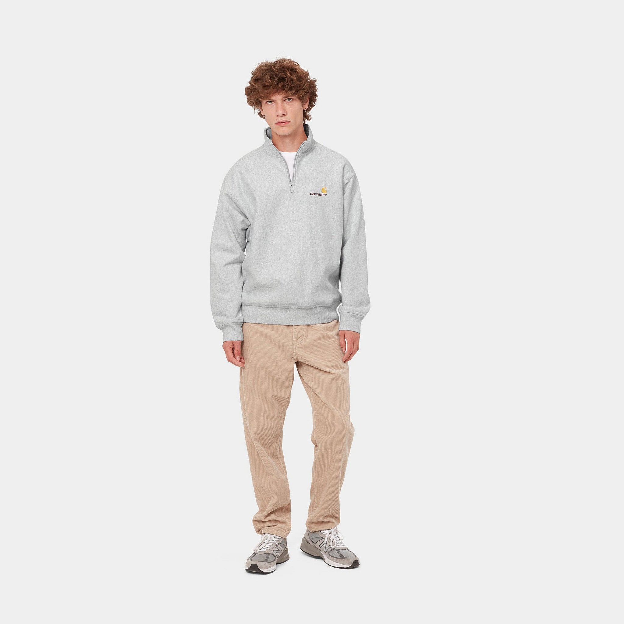 Half Zip American Script Sweatshirt Ash Heather