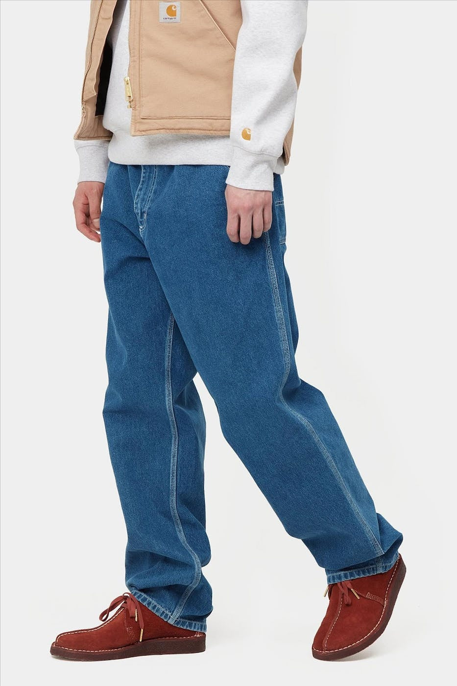 Simple Pant Cotton Blue Stone Washed