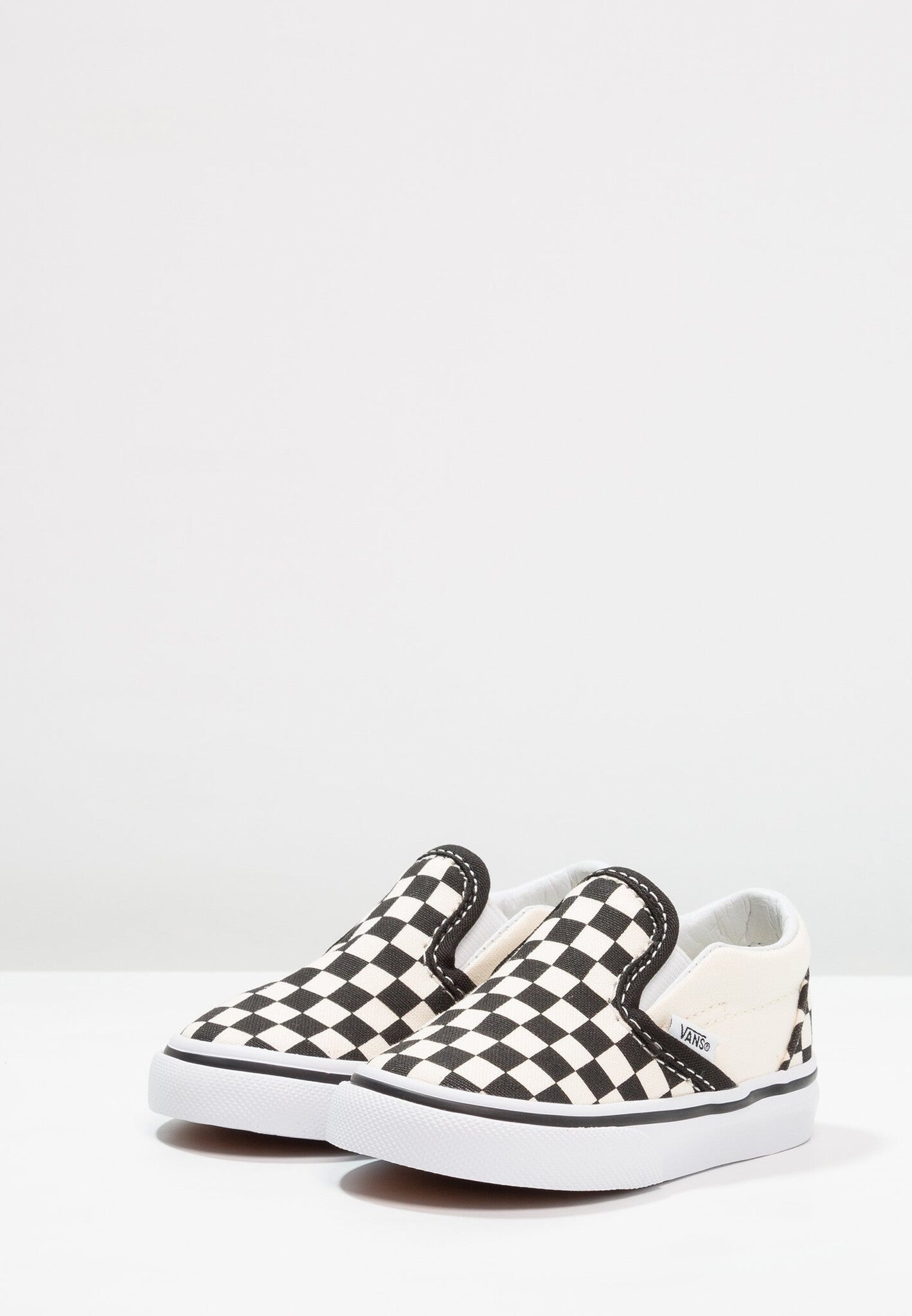 Slip On V Crib Checkers Black Kids