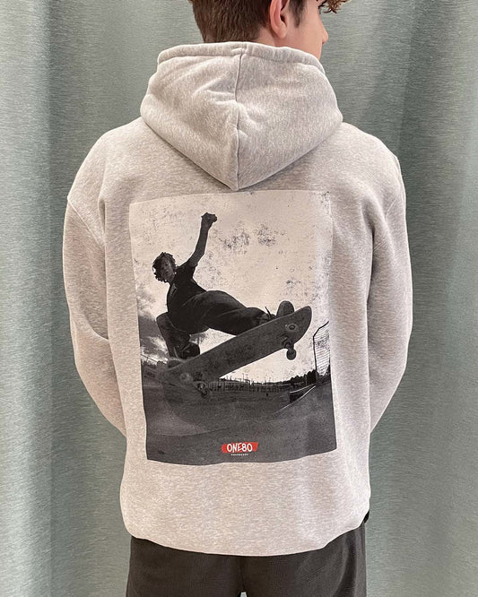 Hoodie Back Print Grey