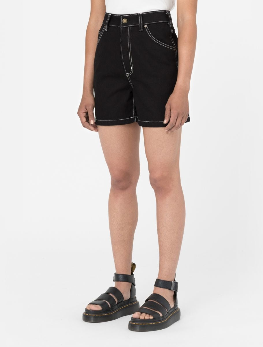 Womens Denim Short Rinsed Black