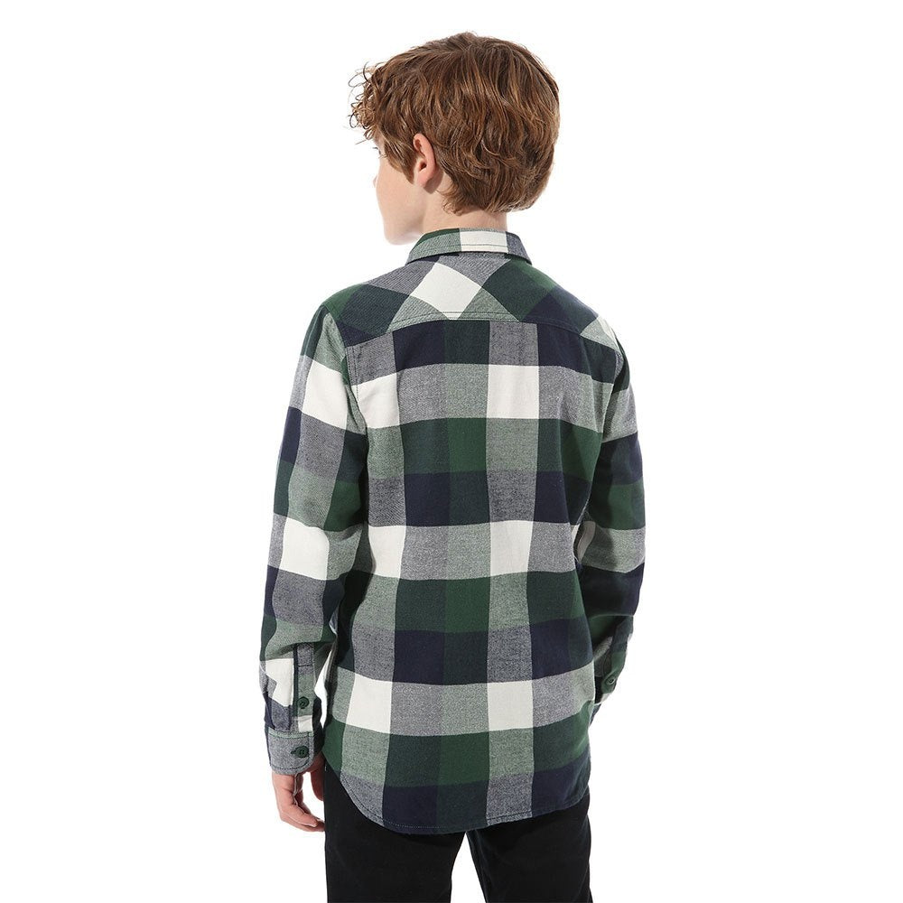 Boys Box Flannel Dress Green-Brown