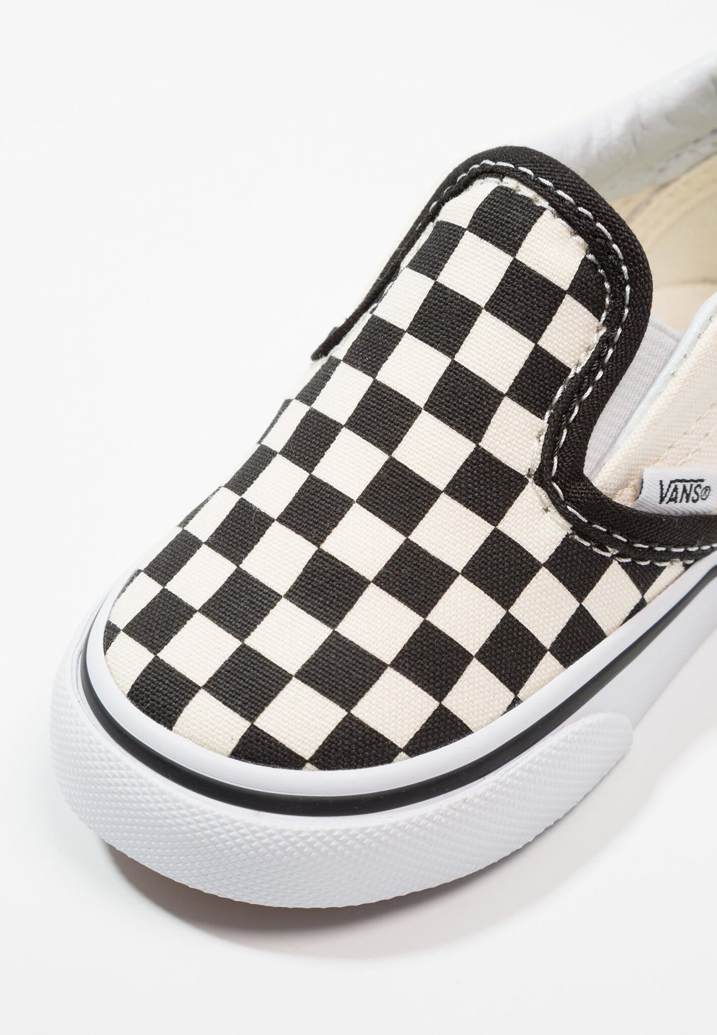 Slip On V Crib Checkers Black Kids