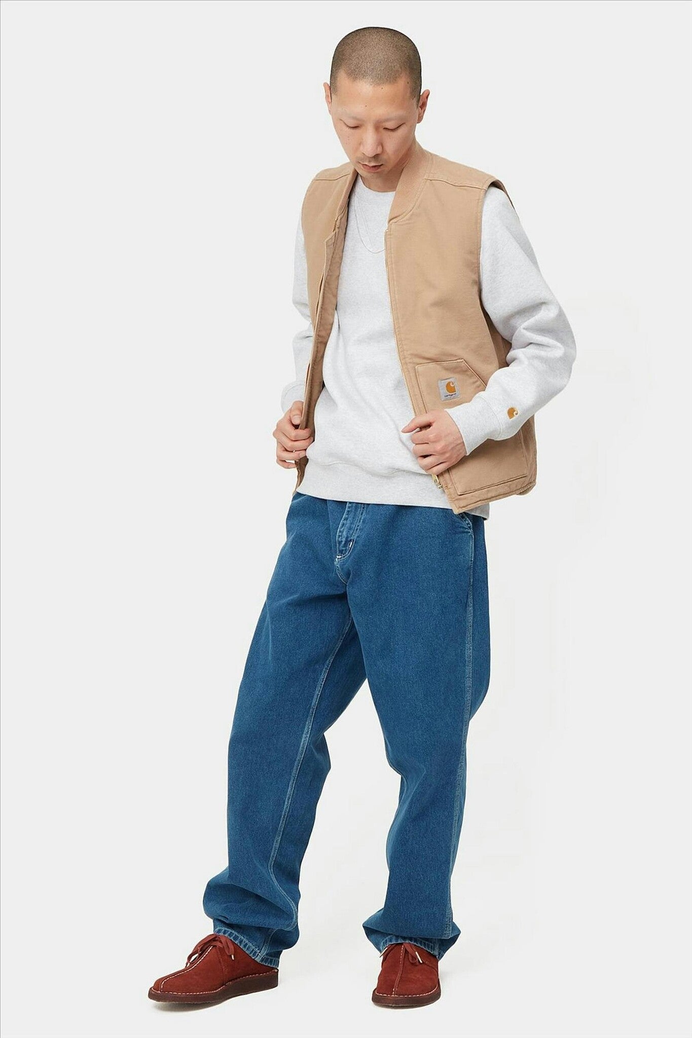 Simple Pant Cotton Blue Stone Washed