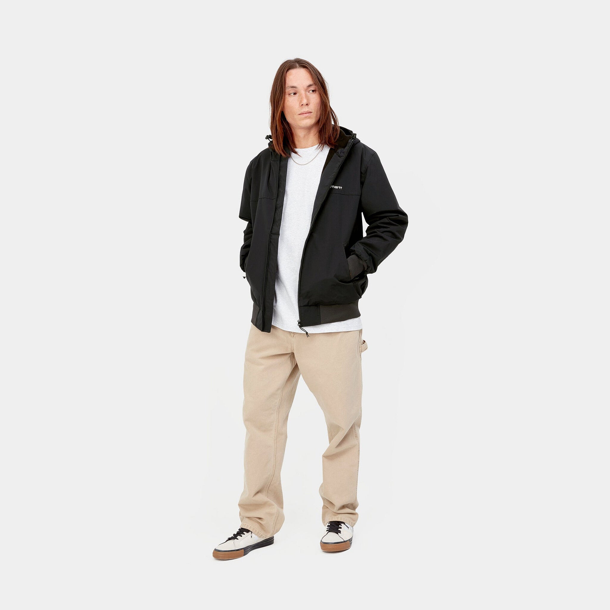 Hooded Sail Jacket Black/White