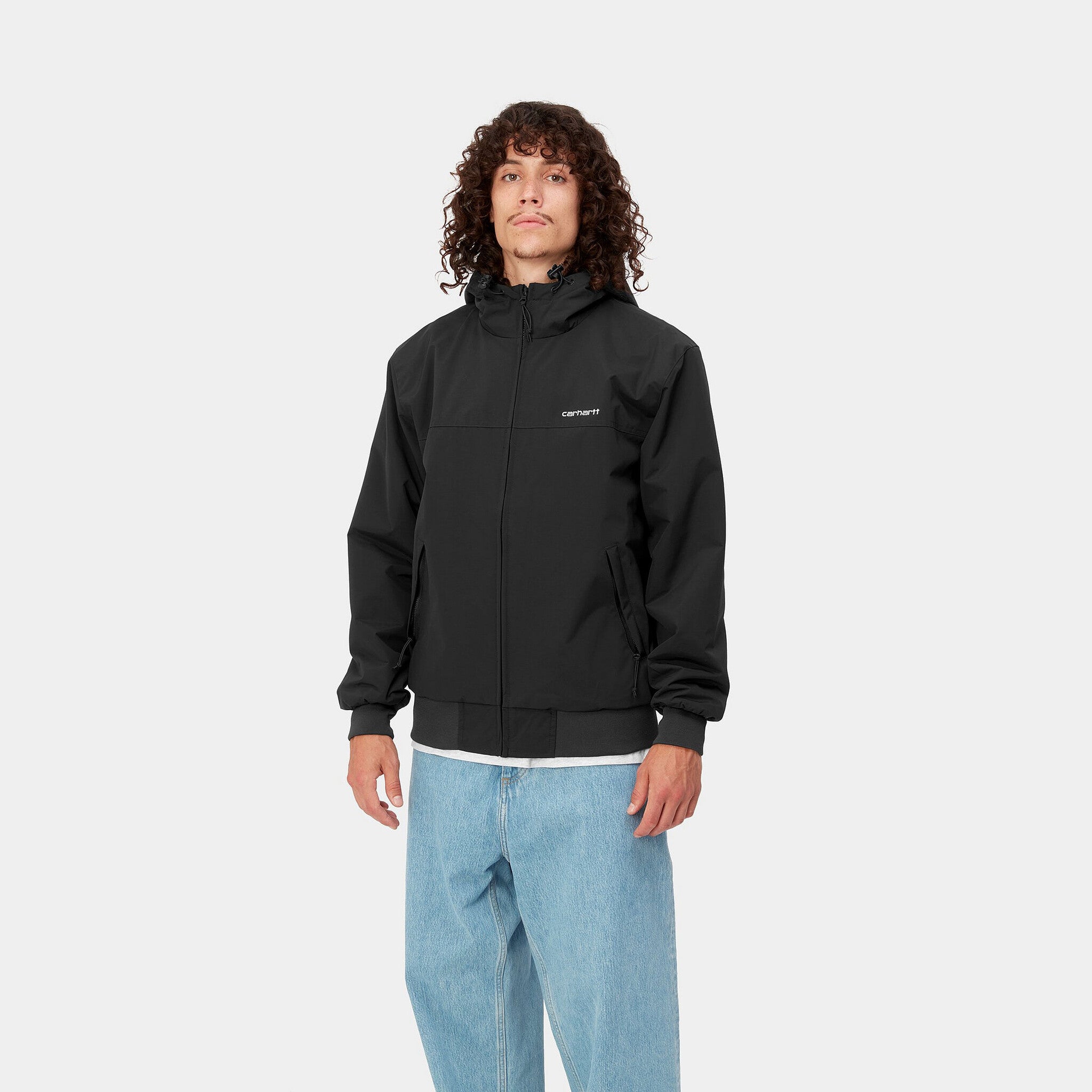 Hooded Sail Jacket Black/White