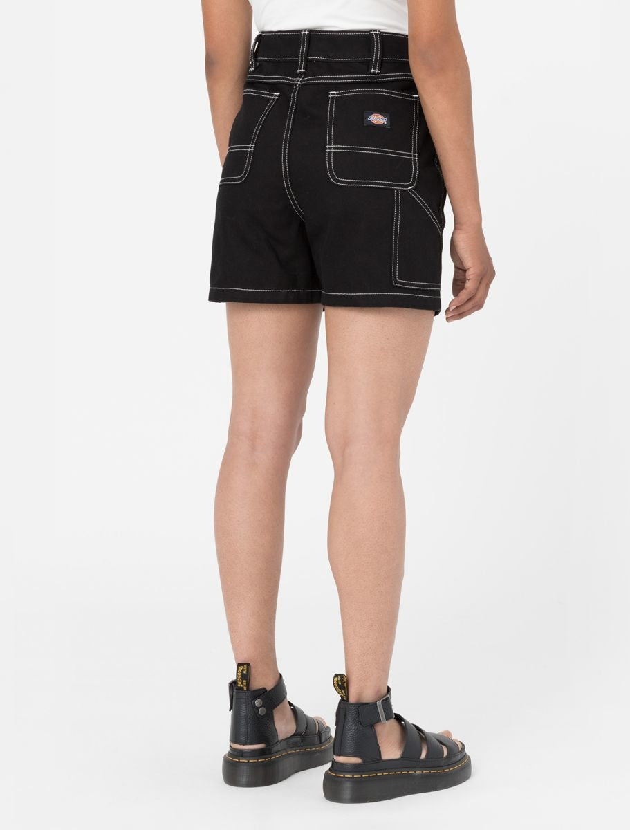 Womens Denim Short Rinsed Black