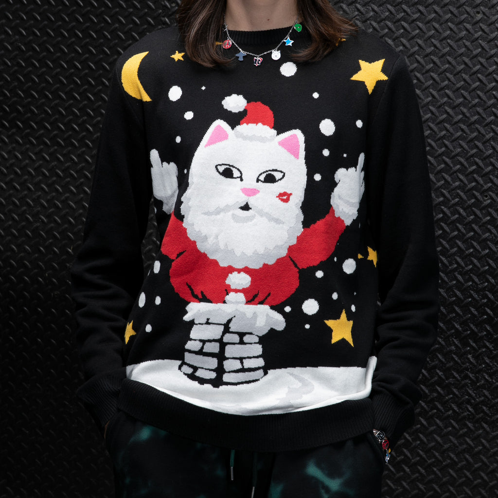 Deck The Halls Knit Sweater Black
